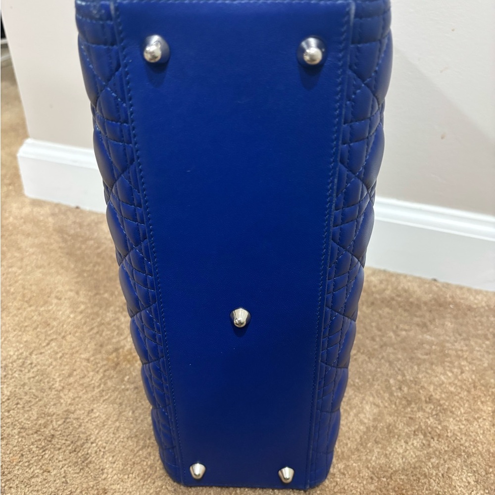 LADY DIOR CANNAGE Blue Quilted Handbag/crossbody/shoulder Lambskin - Picture 7 of 13